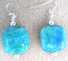 Earrings 8.23.11 blue green squares
