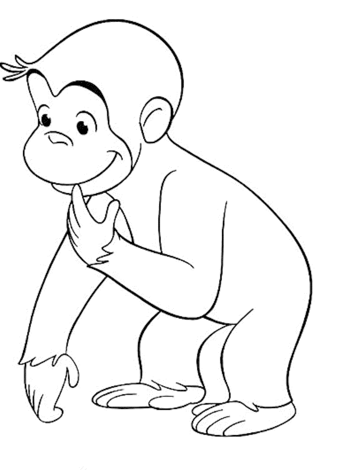 Mewarnai gambar  tokoh kartun  curious george si monyet 