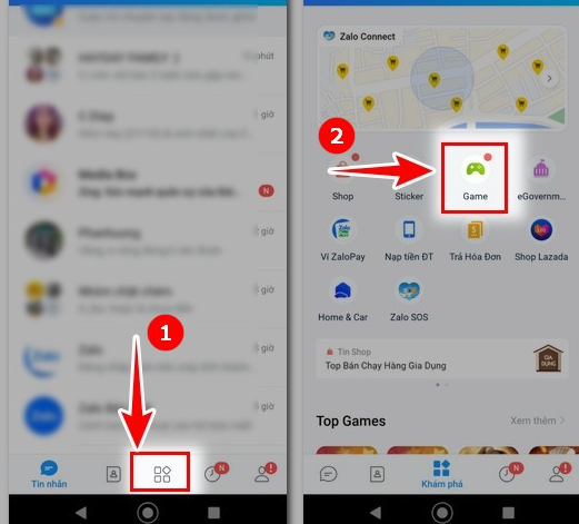 zalo.fun -Cách chơi game trên Zalo Android, iPhone