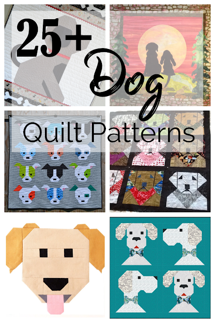 collage of dog quilt patterns