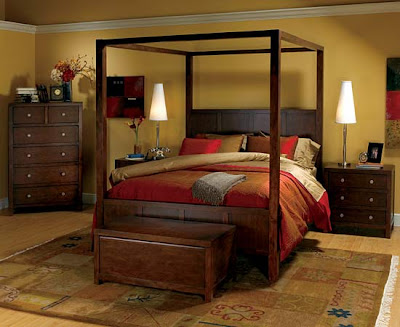 wood canopy beds