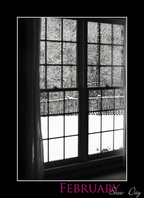 February Snow Day black and white blog