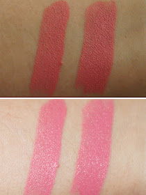 Swatches: Wet n Wild Mega Last Lip Color in Think Pink (Top) No Flash, (Bottom) With Flash Swatches: Wet n Wild Mega Last Lip Color in Think Pink (Top) No Flash, (Bottom) With Flash