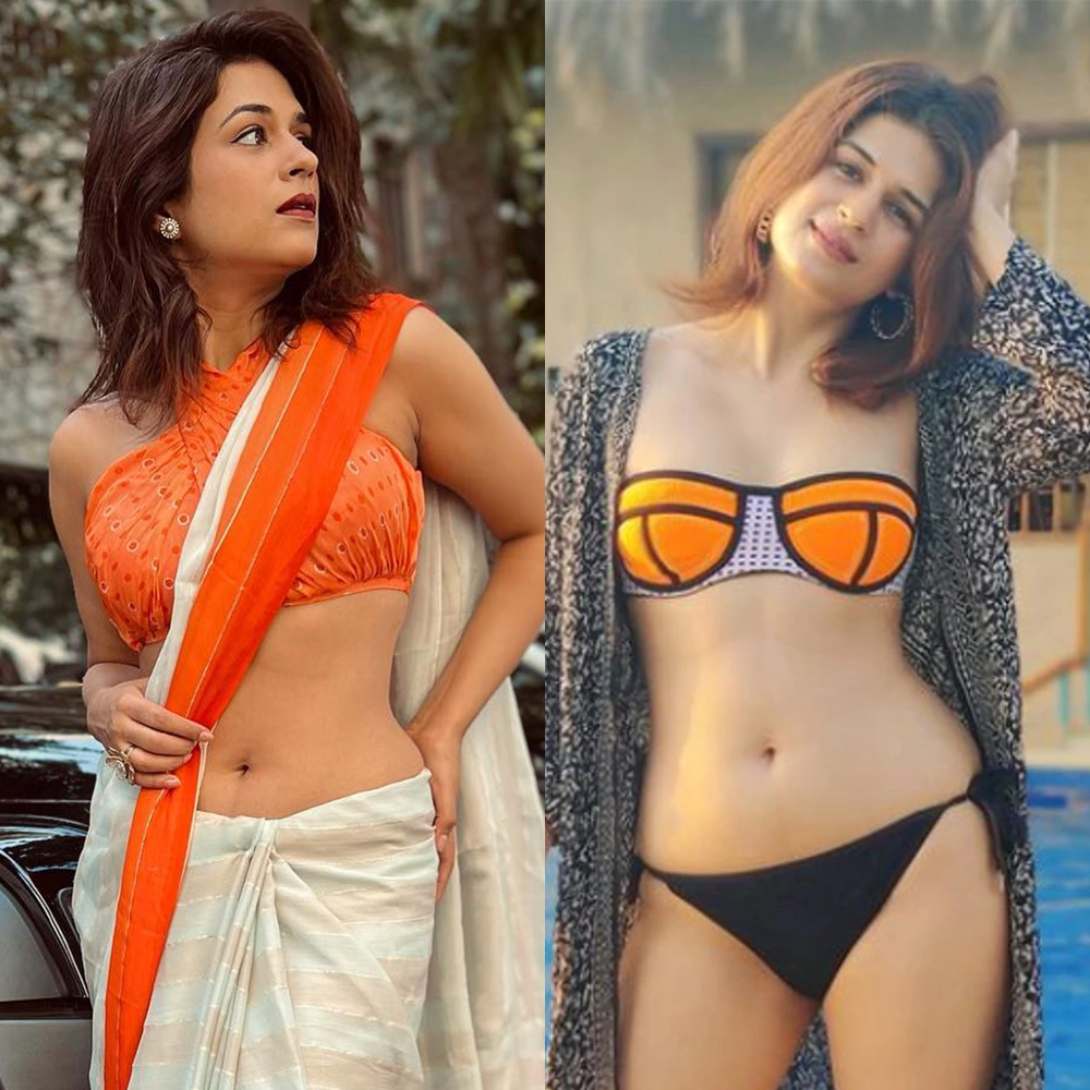 Shraddha Das saree vs bikini hot indian actress