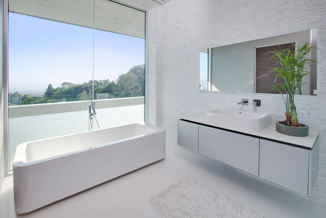 Bright white modern bathroom 