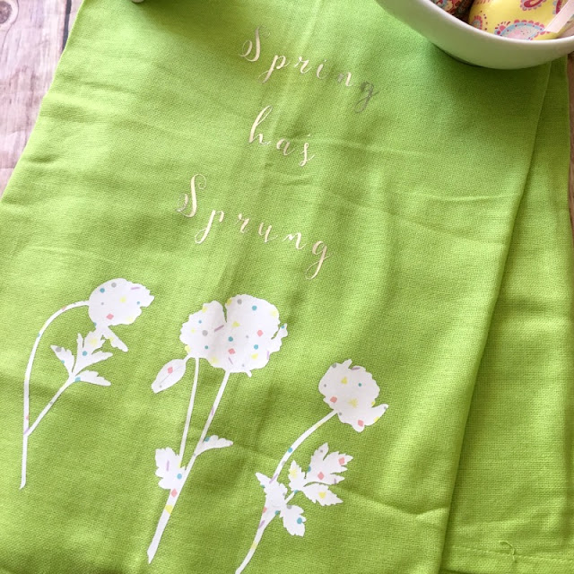  Have you tried the new Patterned Iron On™ from Cricut? I am using it to customize a plain kitchen towel for Spring!