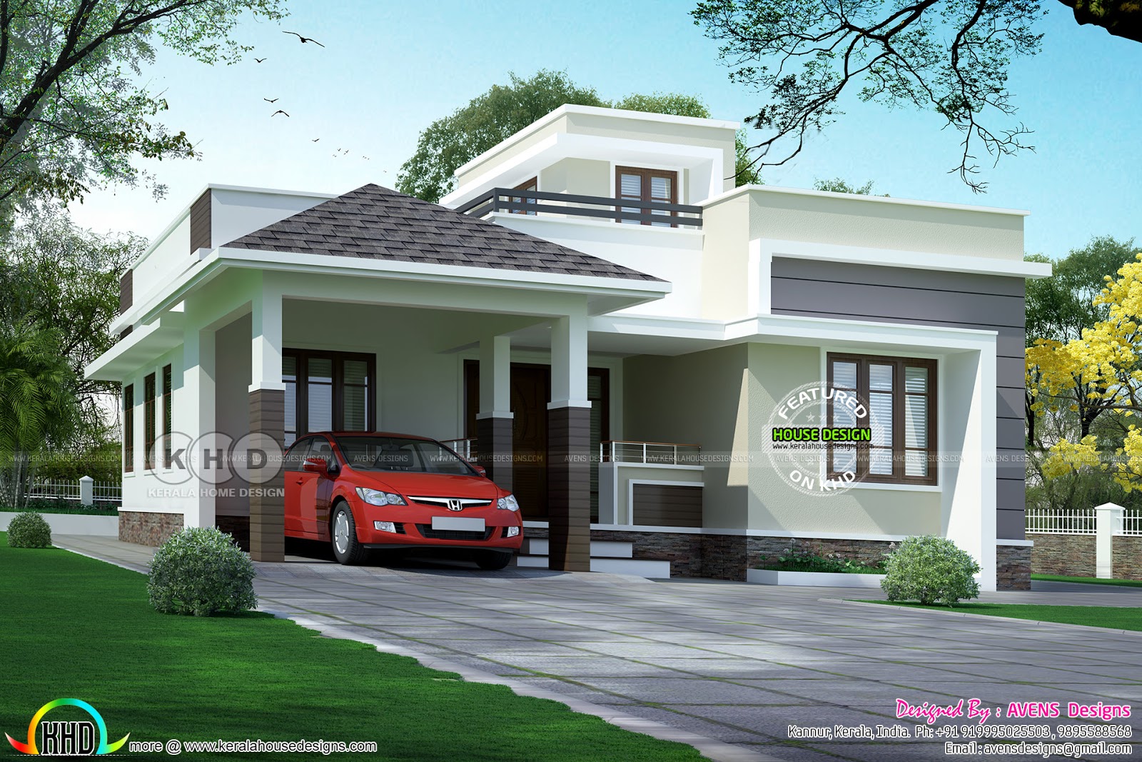 Small family home  design by Avens Designs Kerala  home  