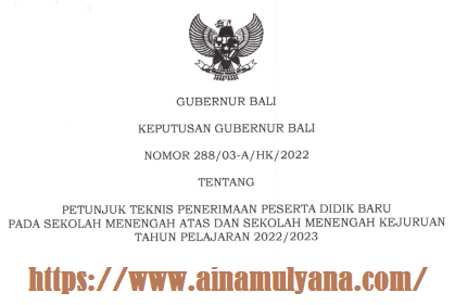 Jadwal dan Juknis PPDB SMA SMK Provinsi Bali Tahun Pelajaran 2022/2023