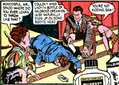 Sam Spade Hair Tonic Comic Book Advertisement Wildroot Cream Oil