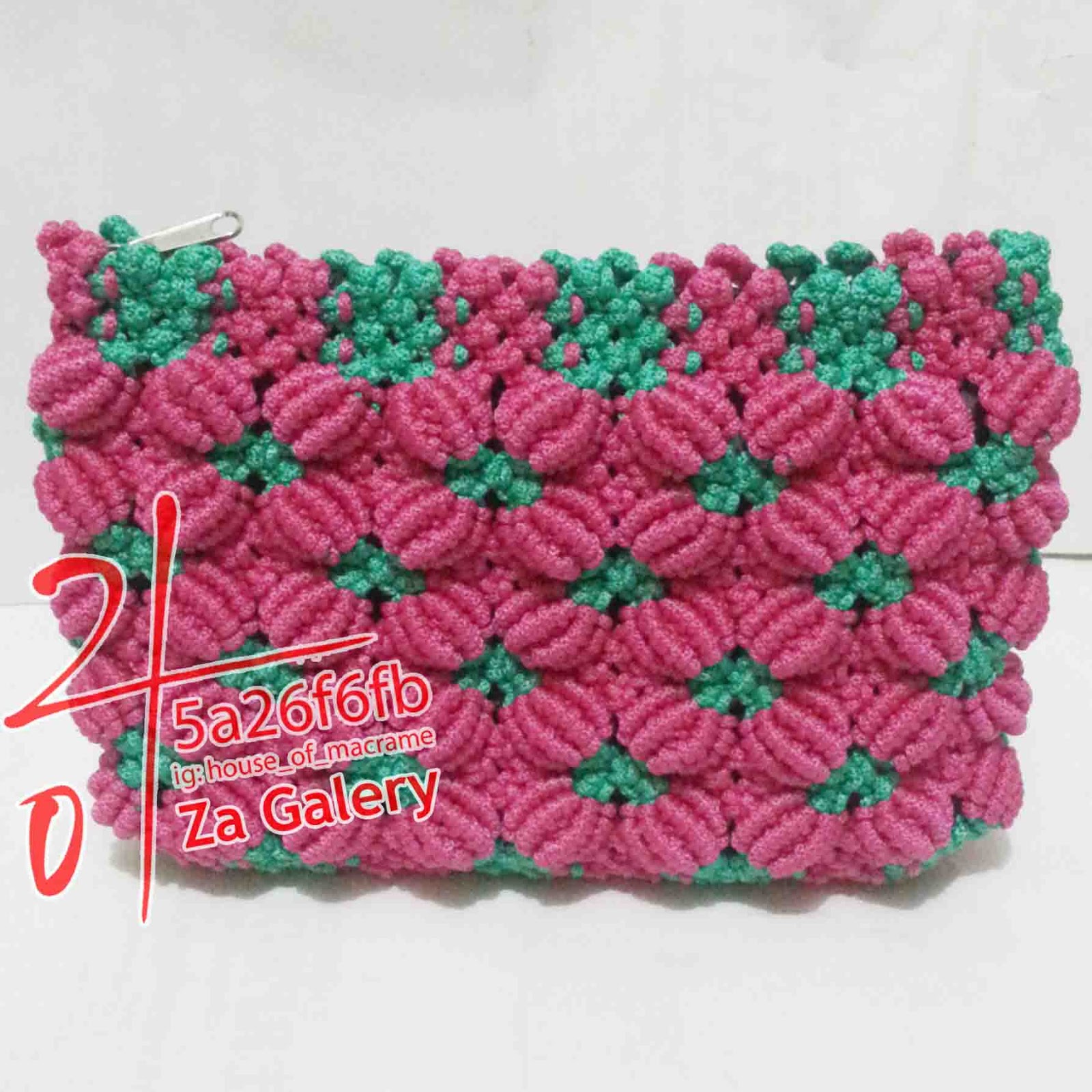 ZA Galery Macrame And Crochet Clucth Tali  Kur  Motif  Bunga 