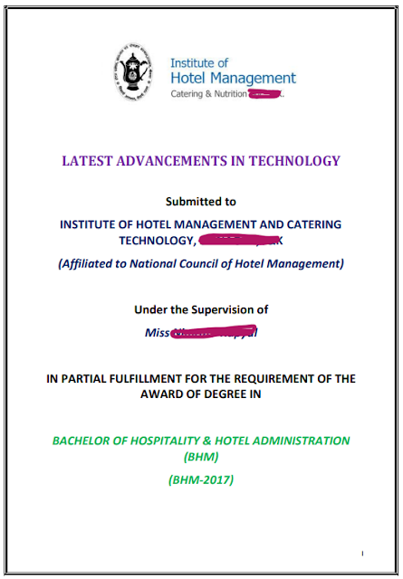 hotel management project front page