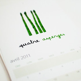 Calendar, April 2-11, quatre asperges