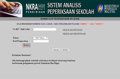 sistem analisis peperiksaan ibubapa