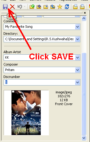 save mp3tag info in mp3