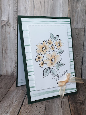 Hand-Penned Petals Stampin Up watercolour stripes