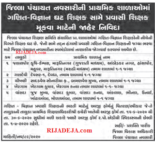 District Panchayat Primary School Navsari Pravasi Teacher Recruitment 2020