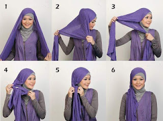 cara memakai kerudung modern