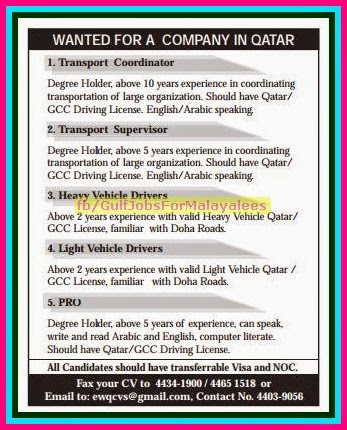 Job Vacancies for Qatar
