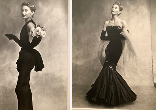 Lisa in 2 black evening dresses