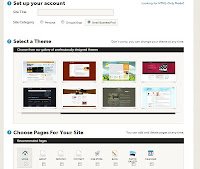 selecting pages and themes for webs.com website