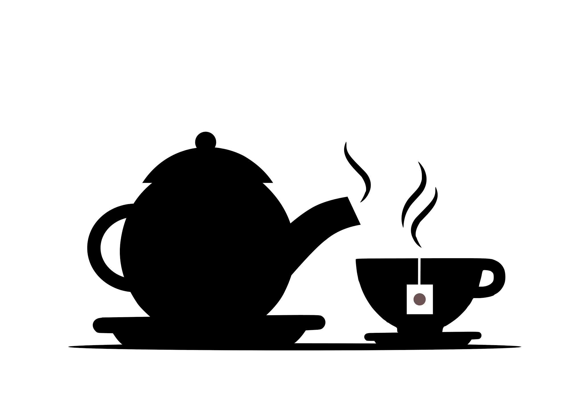 Hot tea cup Silhouette design