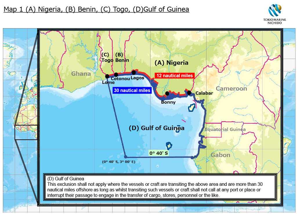 Map 1 (A) Nigeria, (B) Benin, (C) Togo, (D)Gulf of Guine