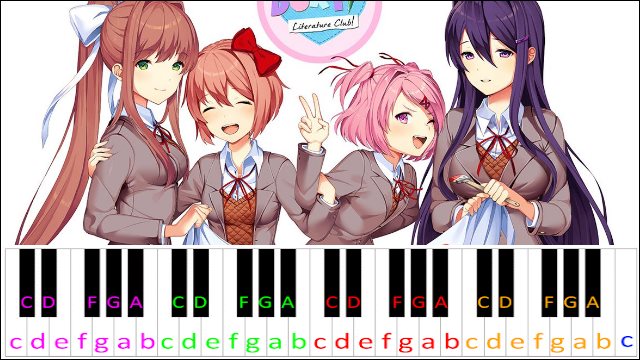 Your Reality (Doki Doki Literature Club) Hard Version Piano / Keyboard Easy Letter Notes for Beginners