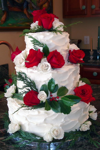 christmas wedding cake