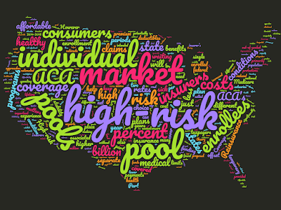 Reinsurance - Created by Political Calculations using wordclouds.com from http://chirblog.org/whats-difference-reinsurance-high-risk-pool-two-approaches-insuring-pre-existing-conditions/