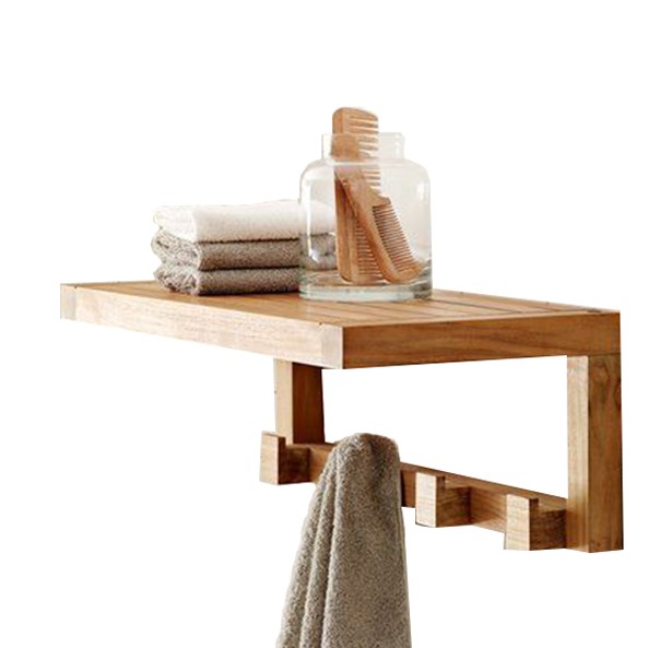 wooden bathroom towel rack