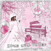 . PU KITS Winter and Christmas with the title FreebieChristmas in Pink.