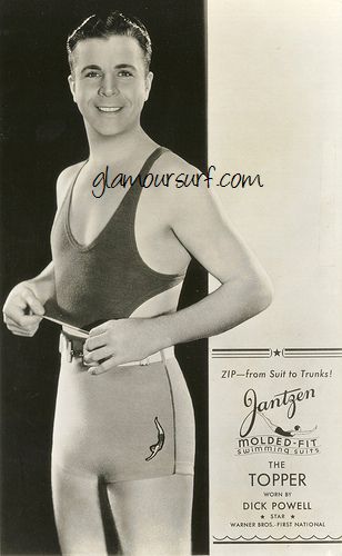I've seen the Jantzen 1933'Topper' men's suit that has the top that zips