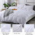 AveLom White Duvet Cover Queen (90 x 90 Inches)， 3 Pieces Stripe Zipper Closure Corner Ties Soft Washed Microfiber Duvet Cover for Men, Women