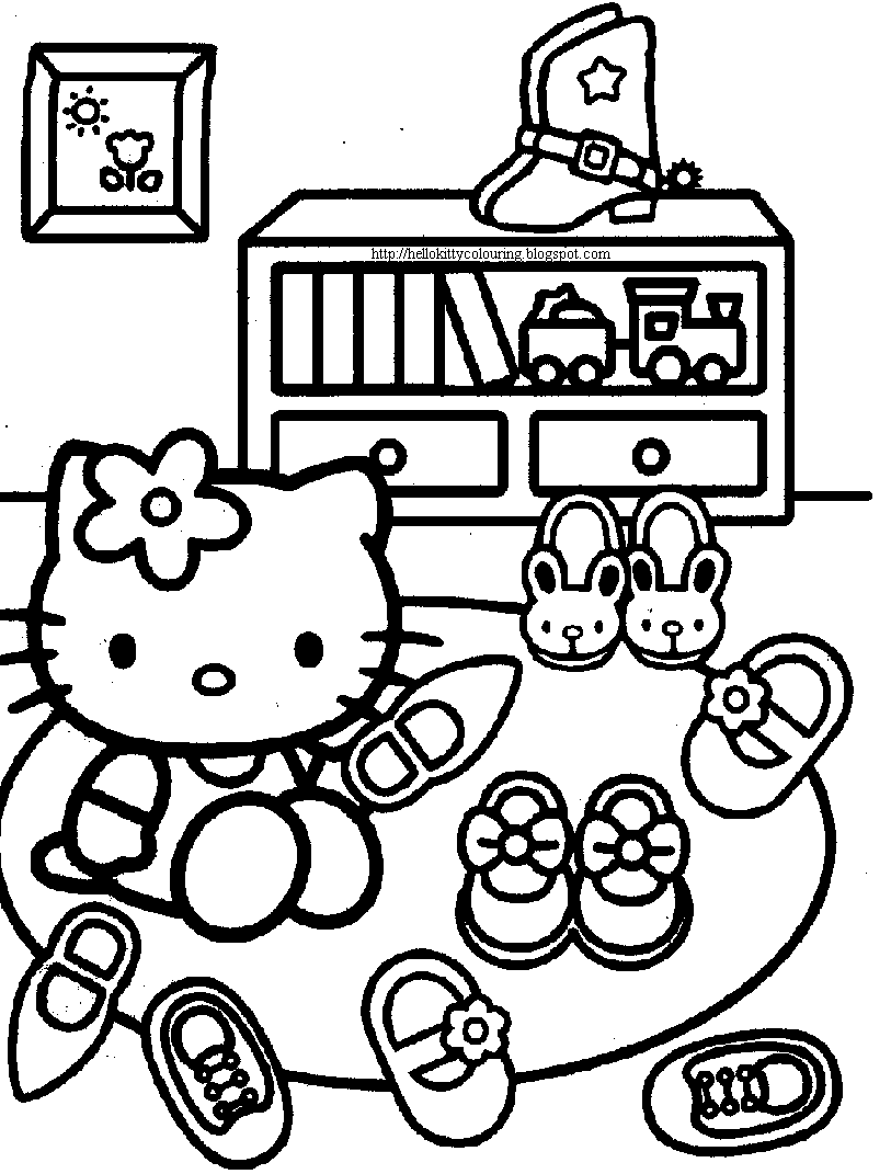 HELLO KITTY COLORING PAGES