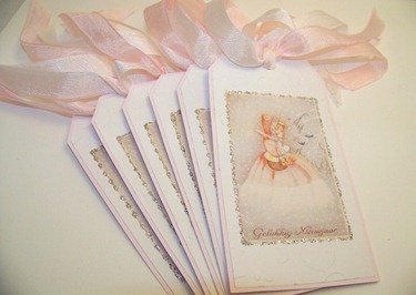 Christmas Tags - Little Girl in Pink