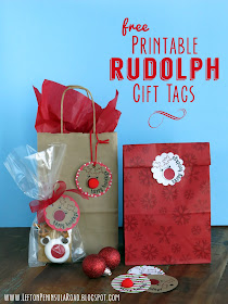 Round printable gift tags for Christmas.