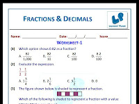 WORK SHEET FOR FRACTIONS & DECIMALS 