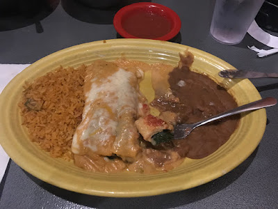 Spinach and Mushroom Enchilada Plate - Mi Familia