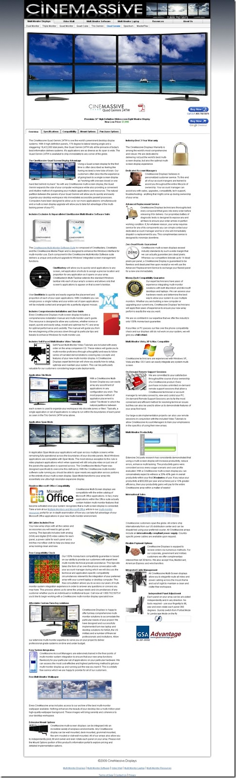 Eight Monitor Display _ Quad Gemini 24TW