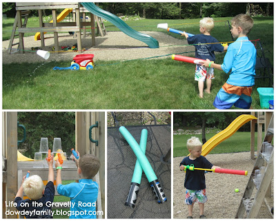 Kids having fun with water guns