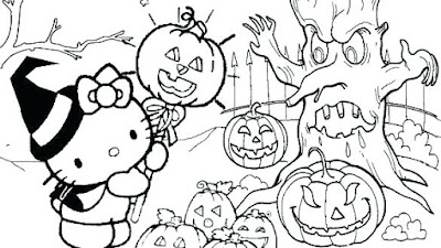 Hello Kitty Halloween Coloring Pages 7