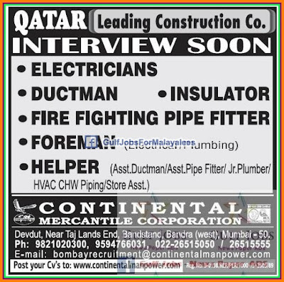 Qatar Leading construction CO Jobs