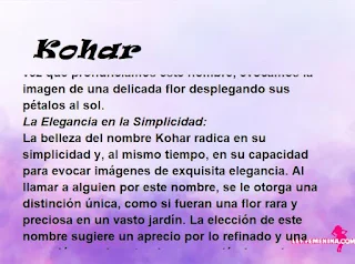 ▷ Significado del nombre Kohar (✔)