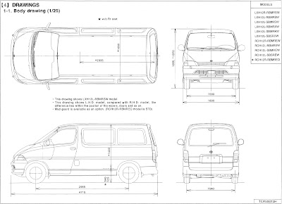 Toyota Hiace Dimensions 1995-2001