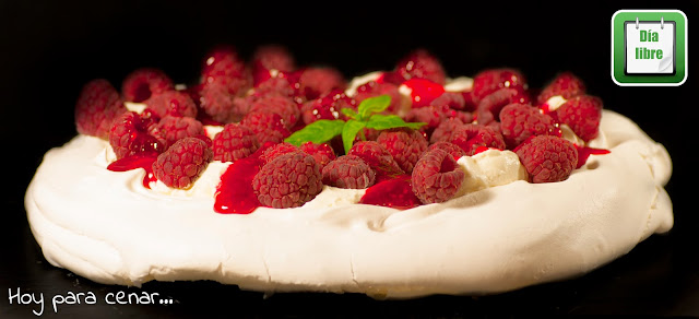 Pavlova de frambuesas...