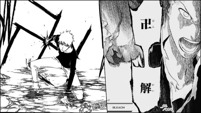 Comic panels from the series Bleach showing swastikas.