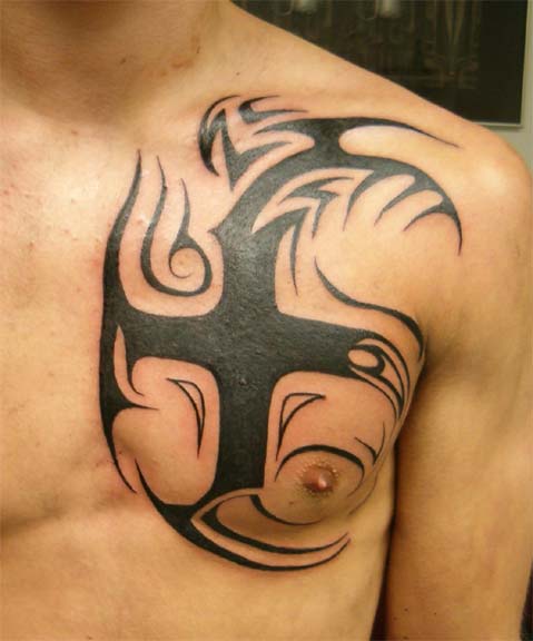 Tribal Chest Tattoo