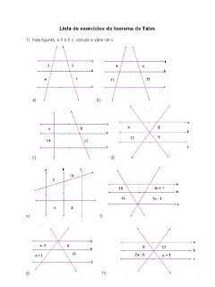 teorema de tales exercicios resolvidos 9 ano