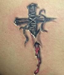 3D Cross Tattoo Design