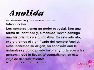 significado del nombre Anelida